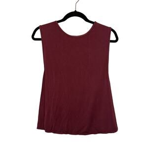 BUFFBUNNY Twist Back Tank Top Medium Burgundy Athleisure Workout Gym Activewear